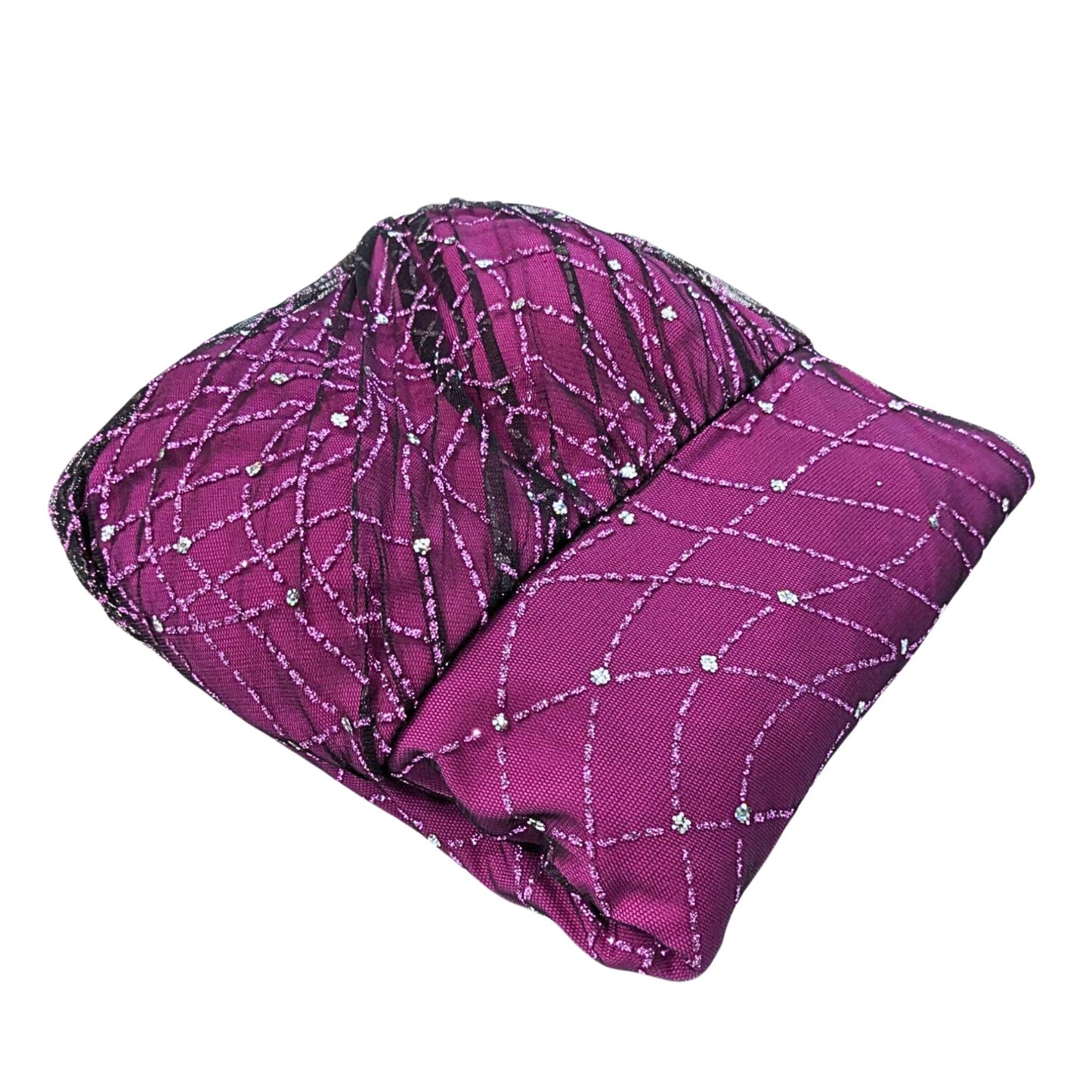 Vtg Y2K ADRIANNA PAPELL Hailey Logan Purple 1Shoulder Low Back Overlay Gown Sz 9