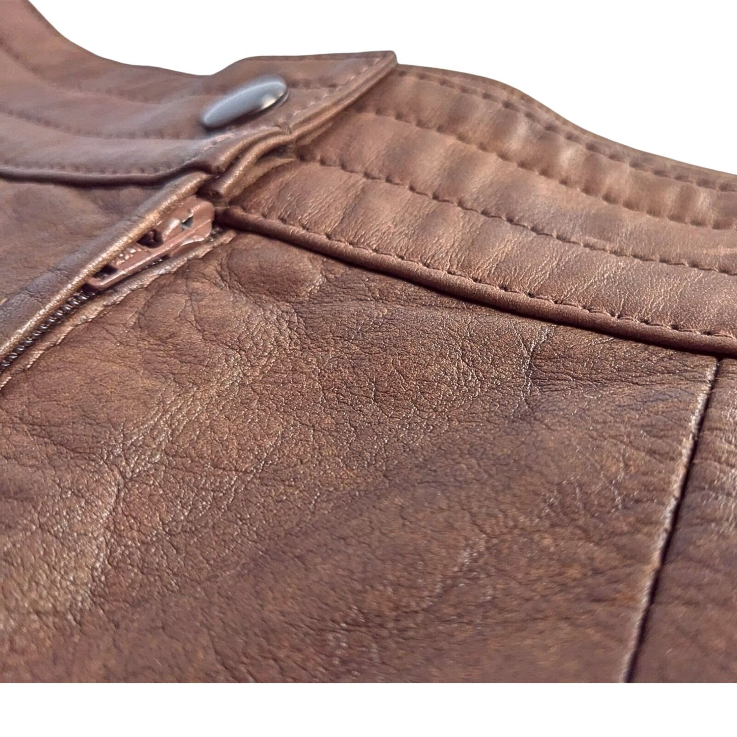 Vintage 70s Nordstrom BRASS PLUM Brown Leather Miniskirt Boho Hippie Size 1