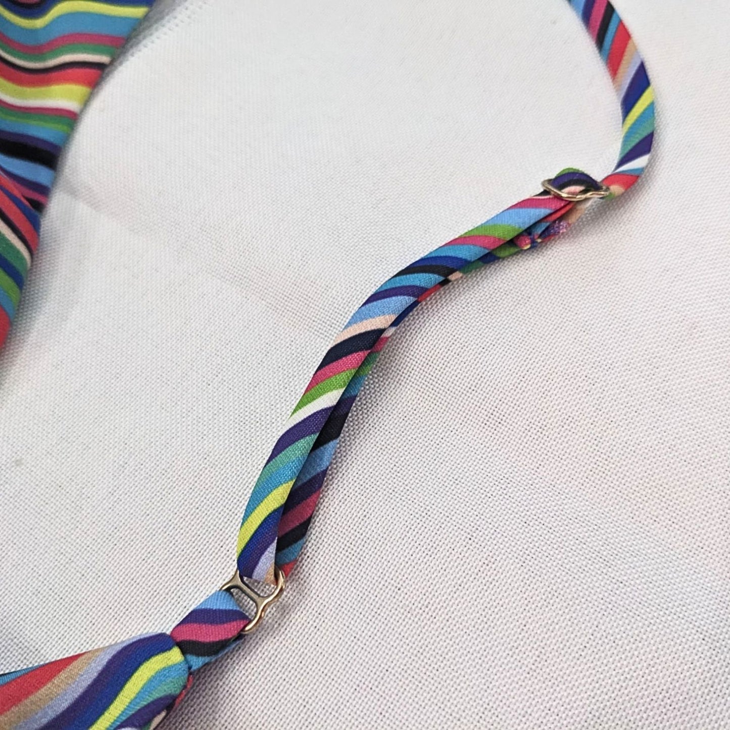 Revolve AMANDA UPRICHARD Rainbow Striped Gold Button Aiden Cami Size SP