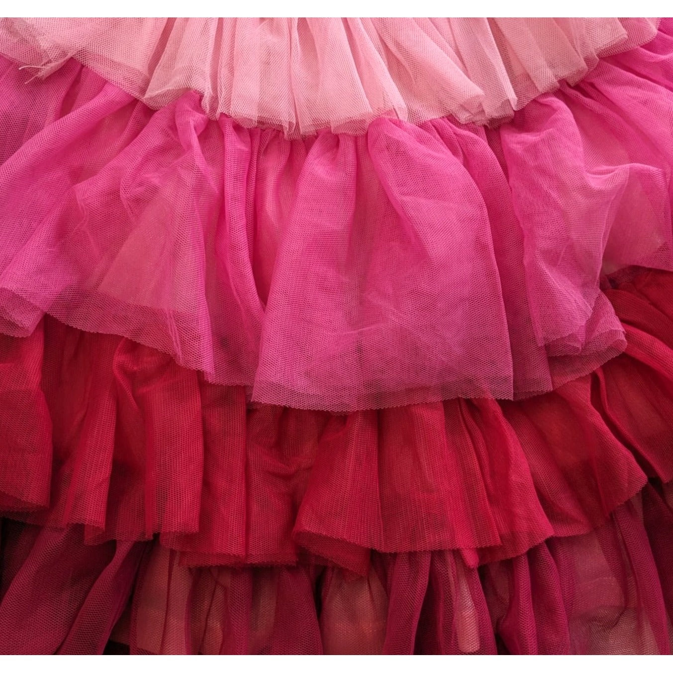 SASSY SHORTCAKE Shades of Sassy Pink Tiered Tulle Fit & Flare Mini Dress Size S