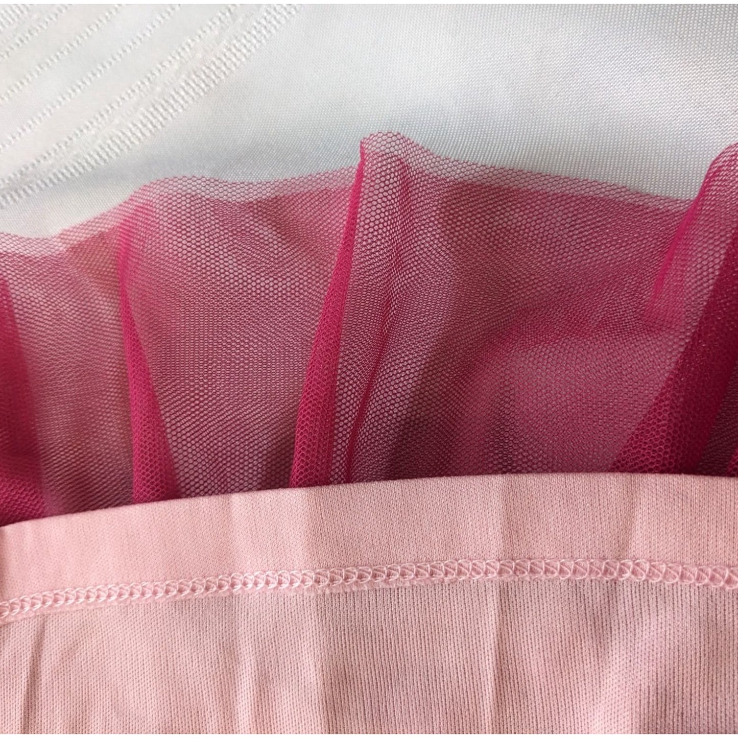SASSY SHORTCAKE Shades of Sassy Pink Tiered Tulle Fit & Flare Mini Dress Size S