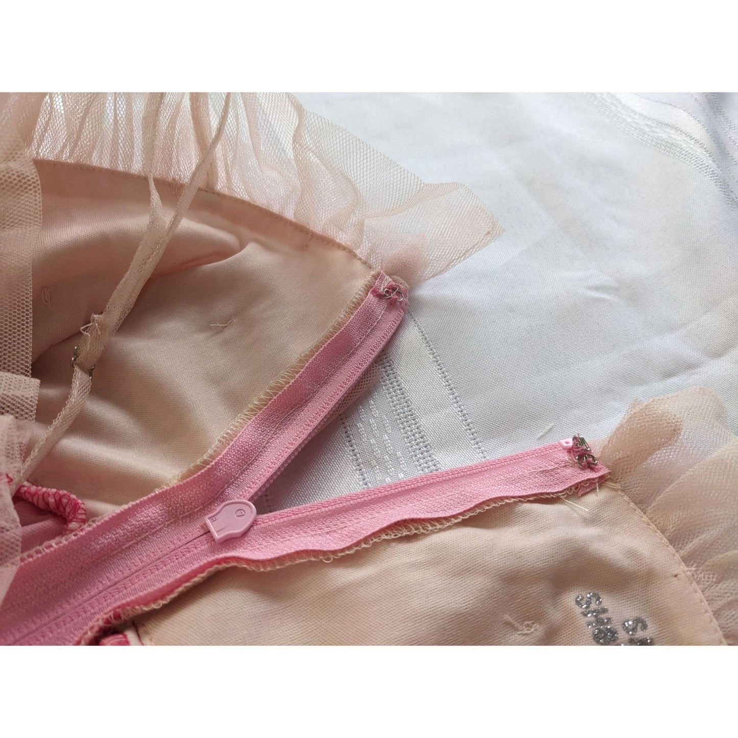 SASSY SHORTCAKE Shades of Sassy Pink Tiered Tulle Fit & Flare Mini Dress Size S