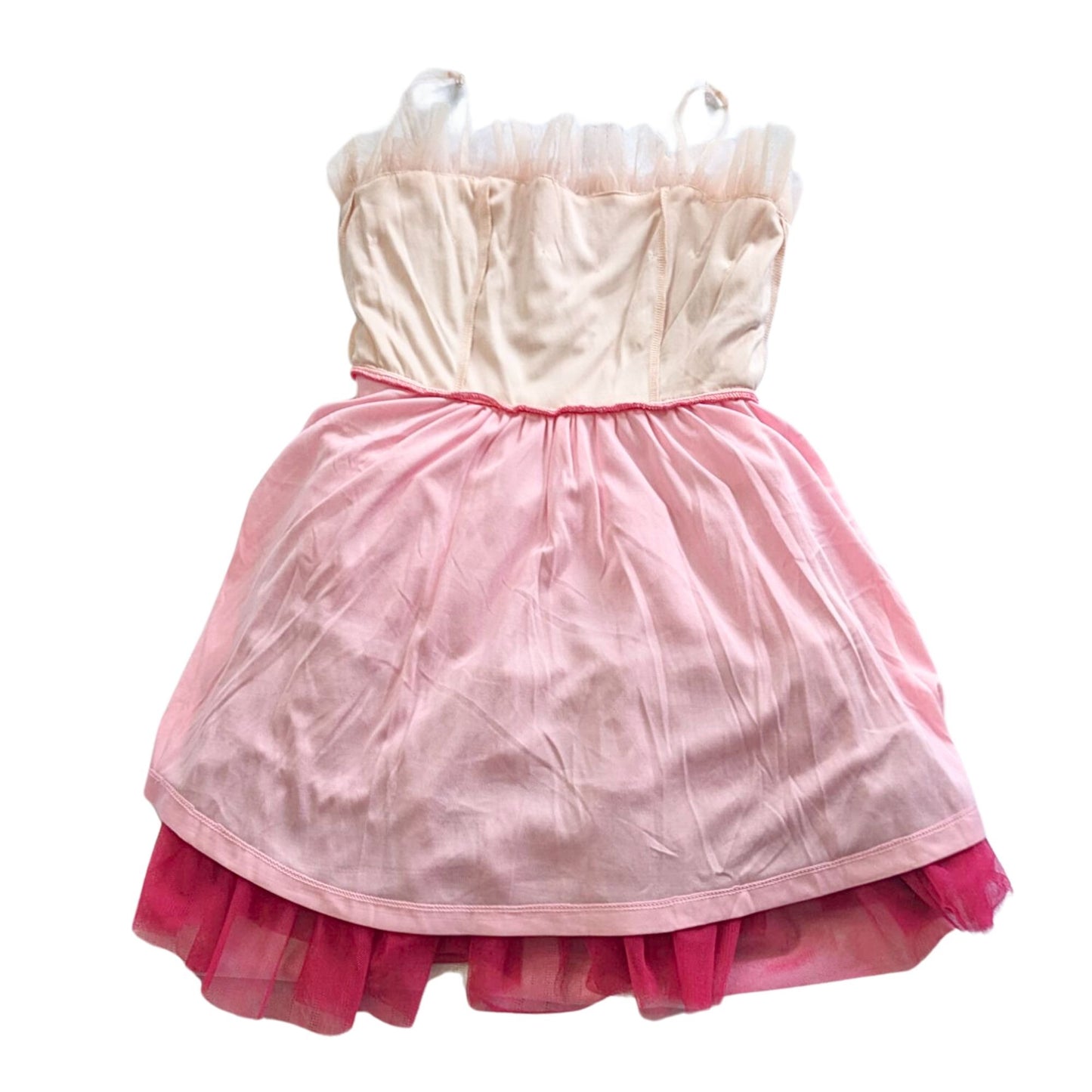 SASSY SHORTCAKE Shades of Sassy Pink Tiered Tulle Fit & Flare Mini Dress Size S