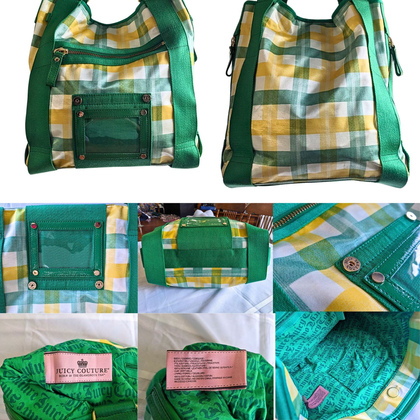 Vtg Y2K JUICY COUTURE 3-pc Kidcore Yellow Green Matching Outfit w/ Belt Bag Sz M