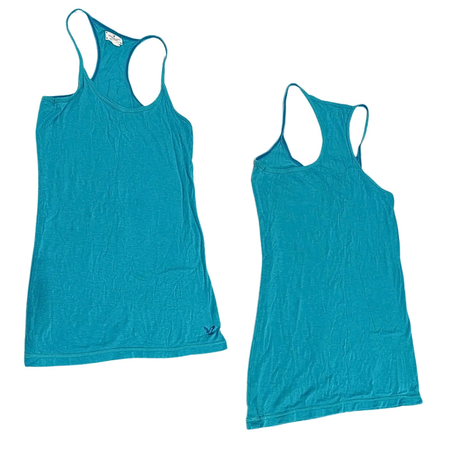 Vintage Y2K AMERICAN EAGLE Cerulean Blue Racerback Tank top Size S