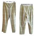 Vintage Late 90s ANN TAYLOR Green Candy Brigadoon Plaid Pedal Pusher Capri Sz 4P