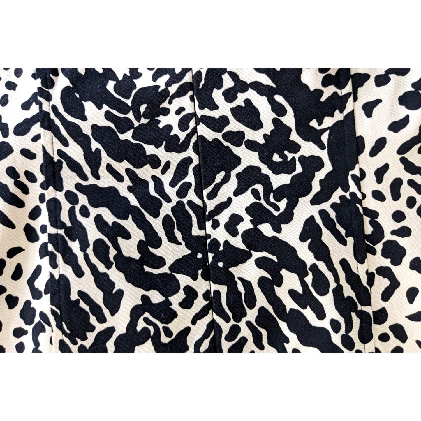 TALBOTS PETITES Cruella DeVil Dalmation Leopard Print Dress Black White Size 4P