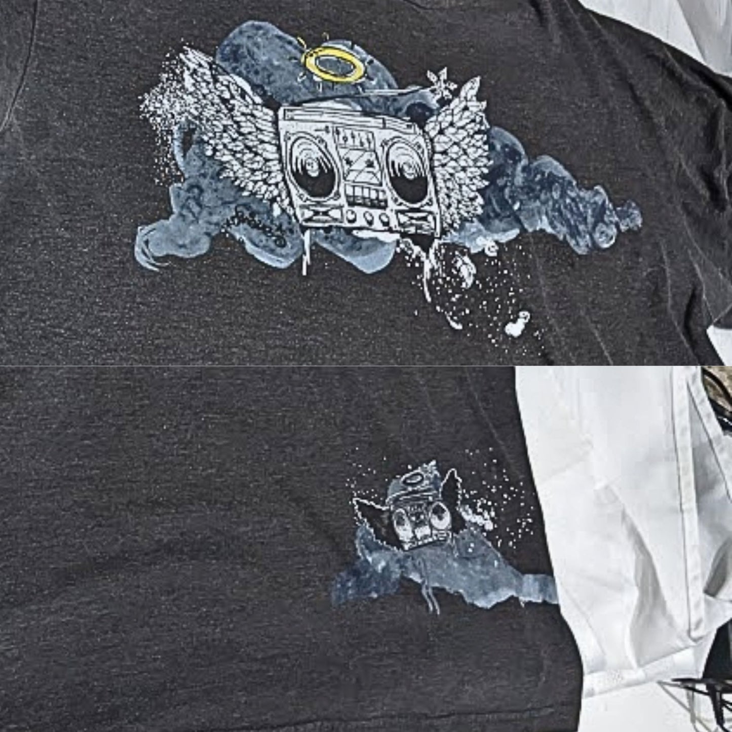 Vintage Y2K Buckle JEDIDIAH Gray Flying Boom Box Graphic Tee Mens Size XL