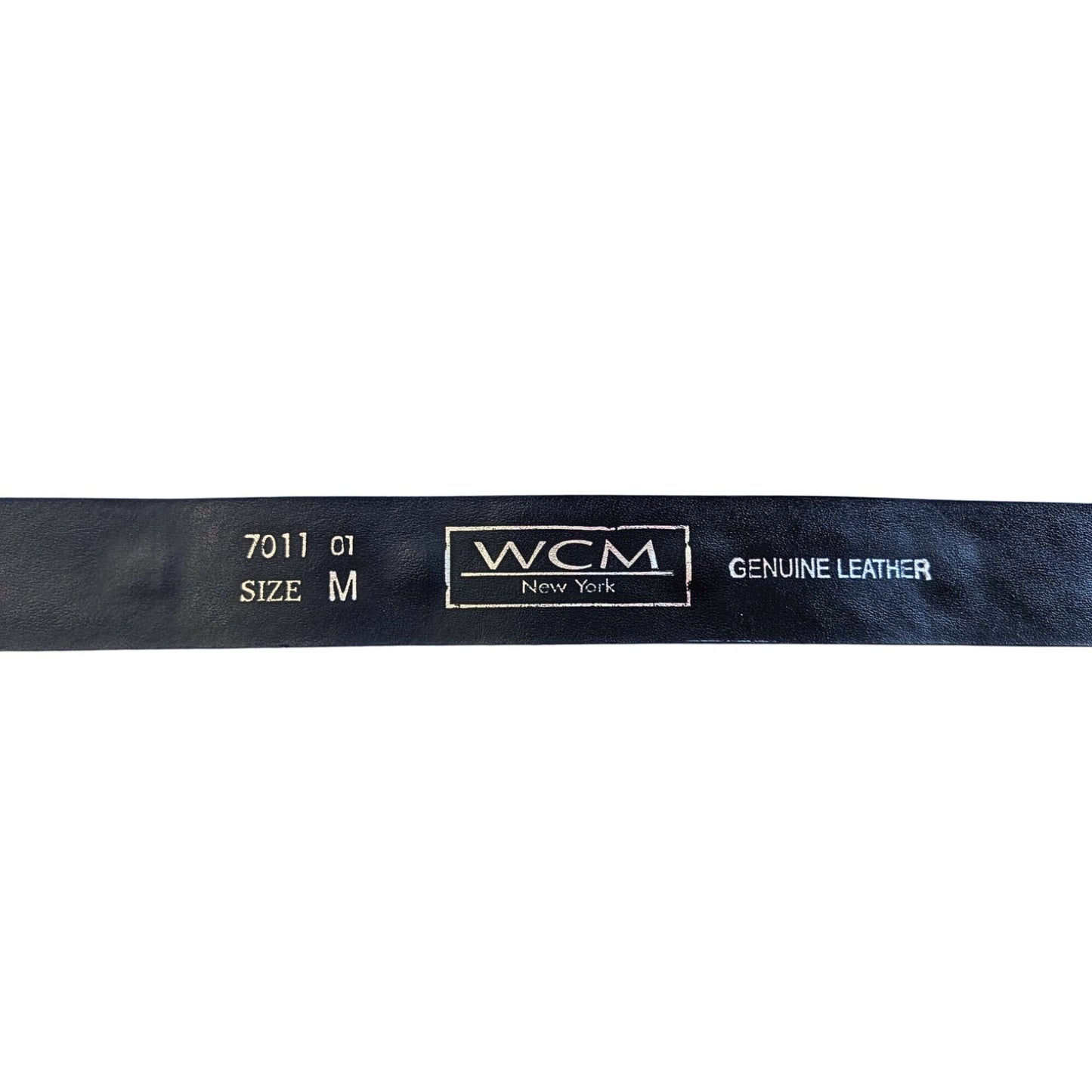Vintage Y2K WCM NEW YORK Punk Rock Black & Silver Chain Genuine Leather Belt SzM