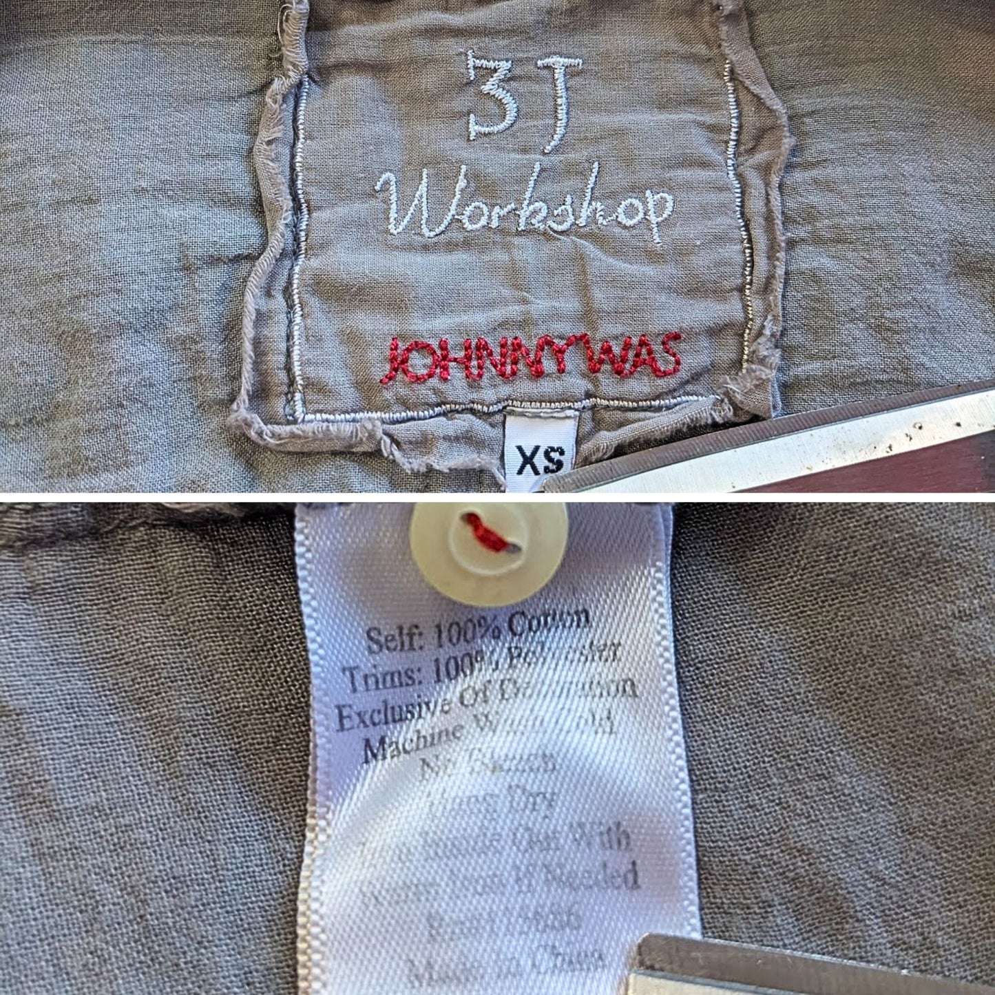 JOHNNY WAS 3J Workshop Prairie Rose Embroidered Button Down Bandit Blouse Sz XS