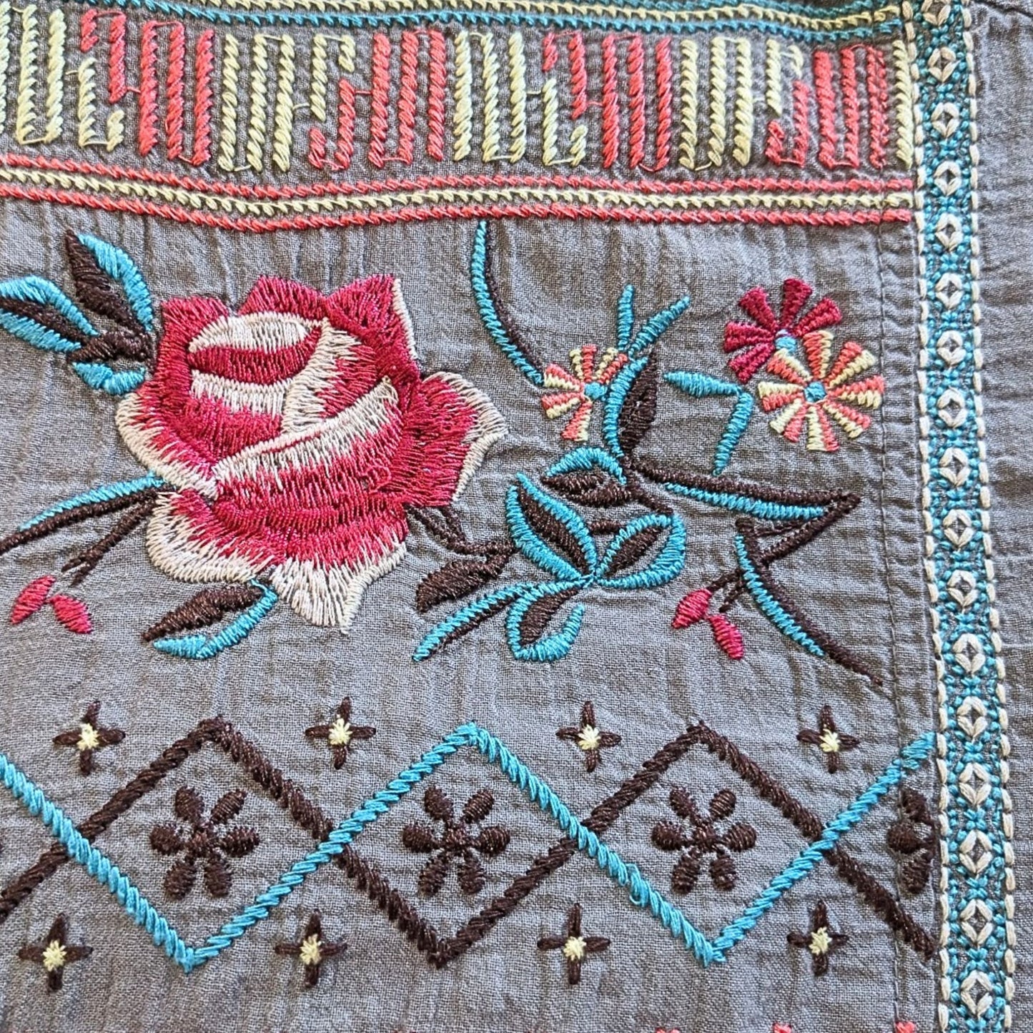 JOHNNY WAS 3J Workshop Prairie Rose Embroidered Button Down Bandit Blouse Sz XS