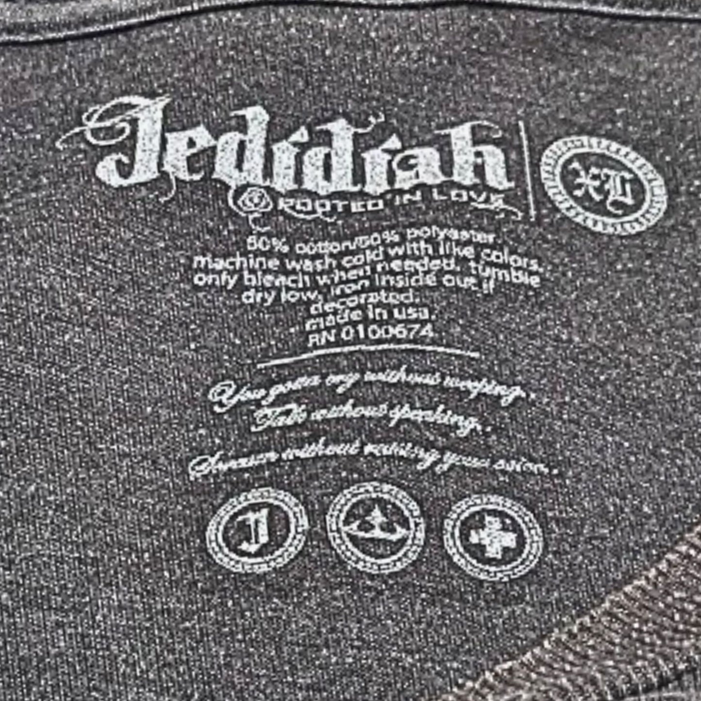 Vintage Y2K Buckle JEDIDIAH Gray Flying Boom Box Graphic Tee Mens Size XL