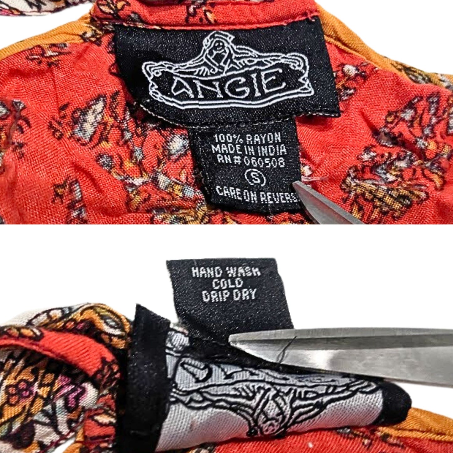 Vintage Y2K ANGIE Boho Paisley Mixed Print Racerback Top Size S