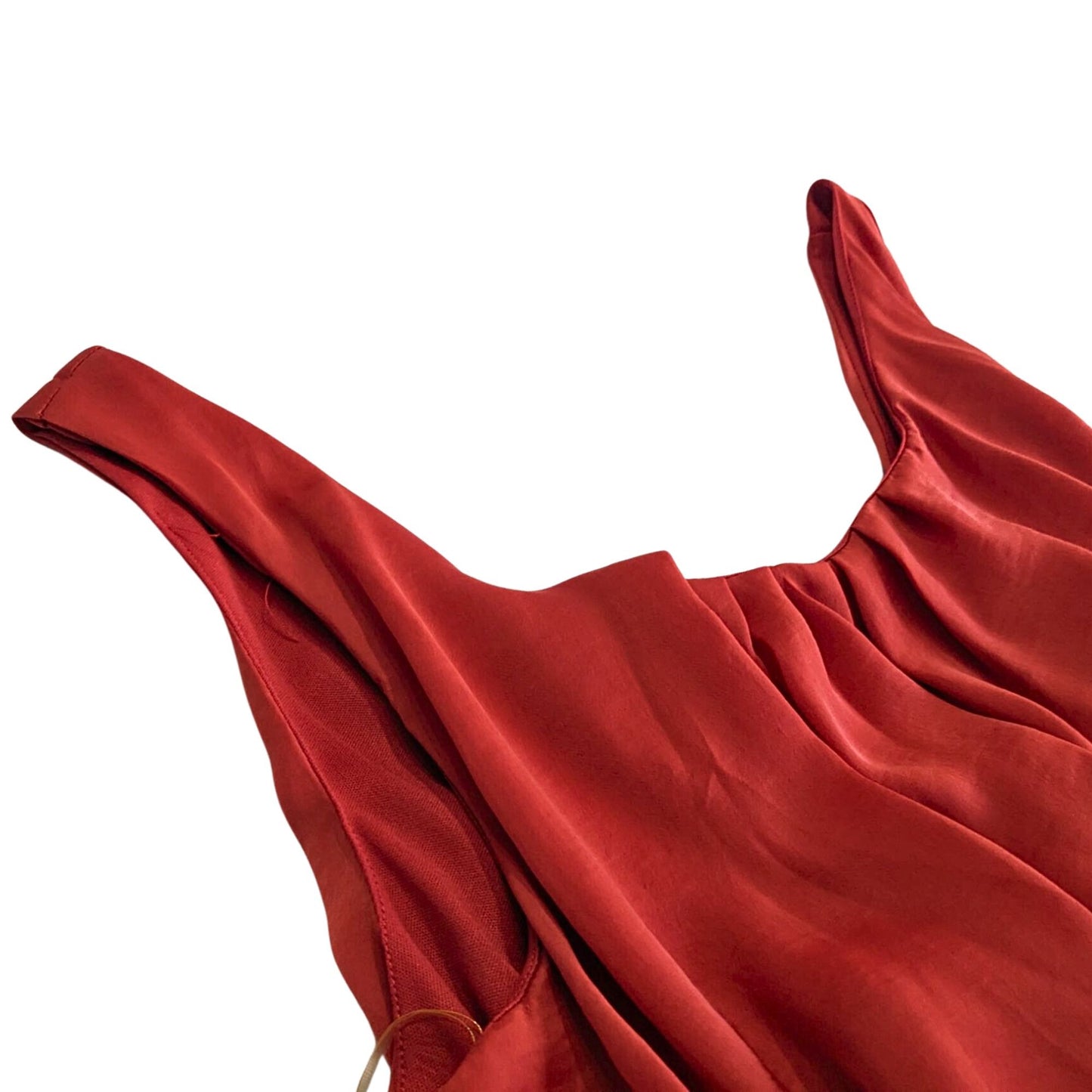 NWT Vtg Y2K CITY TRIANGLES Spice Red Wide Neoprene Belt Blouson Mini Dress Sz M