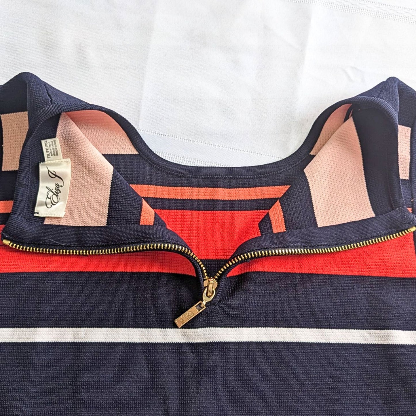 NWOT ELIZA J Red Navy Bayadere Stripe Tank Sweater Dress SIZE XLP
