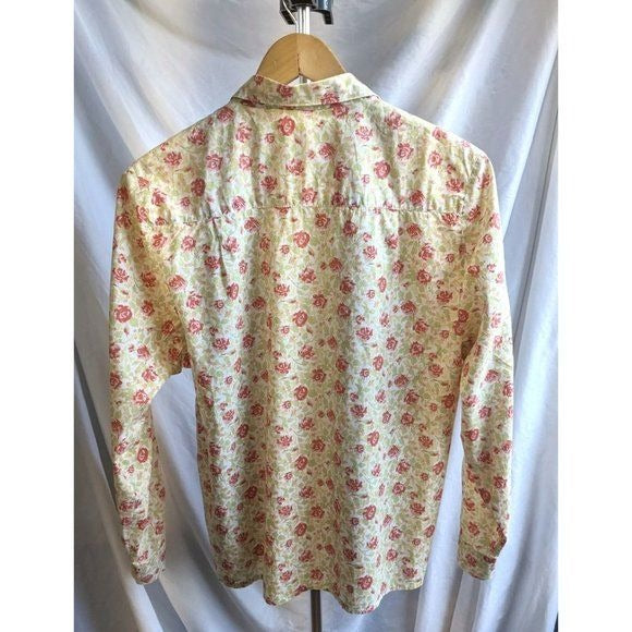 Vintage 70s/80s AVOCA COLLECTION Irish Floral Button Down 100% Cotton Size 10