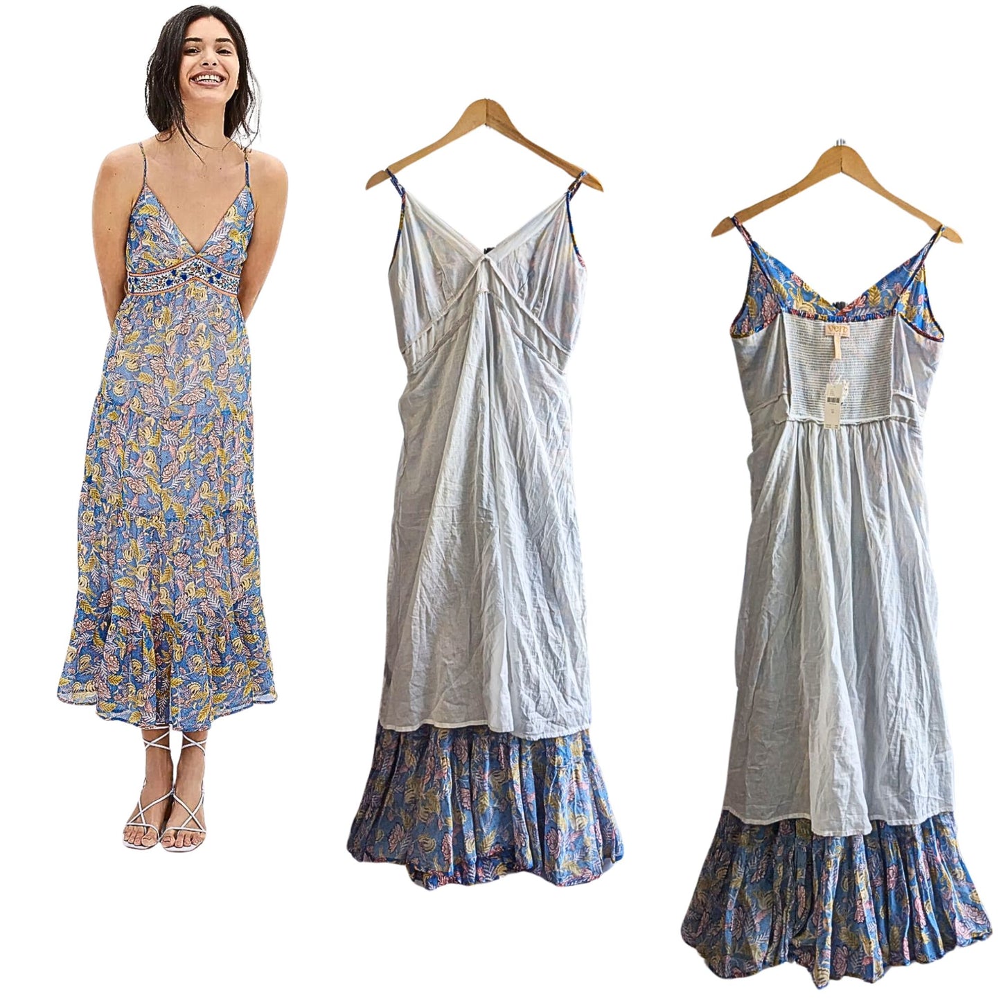 NWT Anthropologie VERB Pallavi Singhee Vineyard Tiered Floral Maxi Sundress Sz10