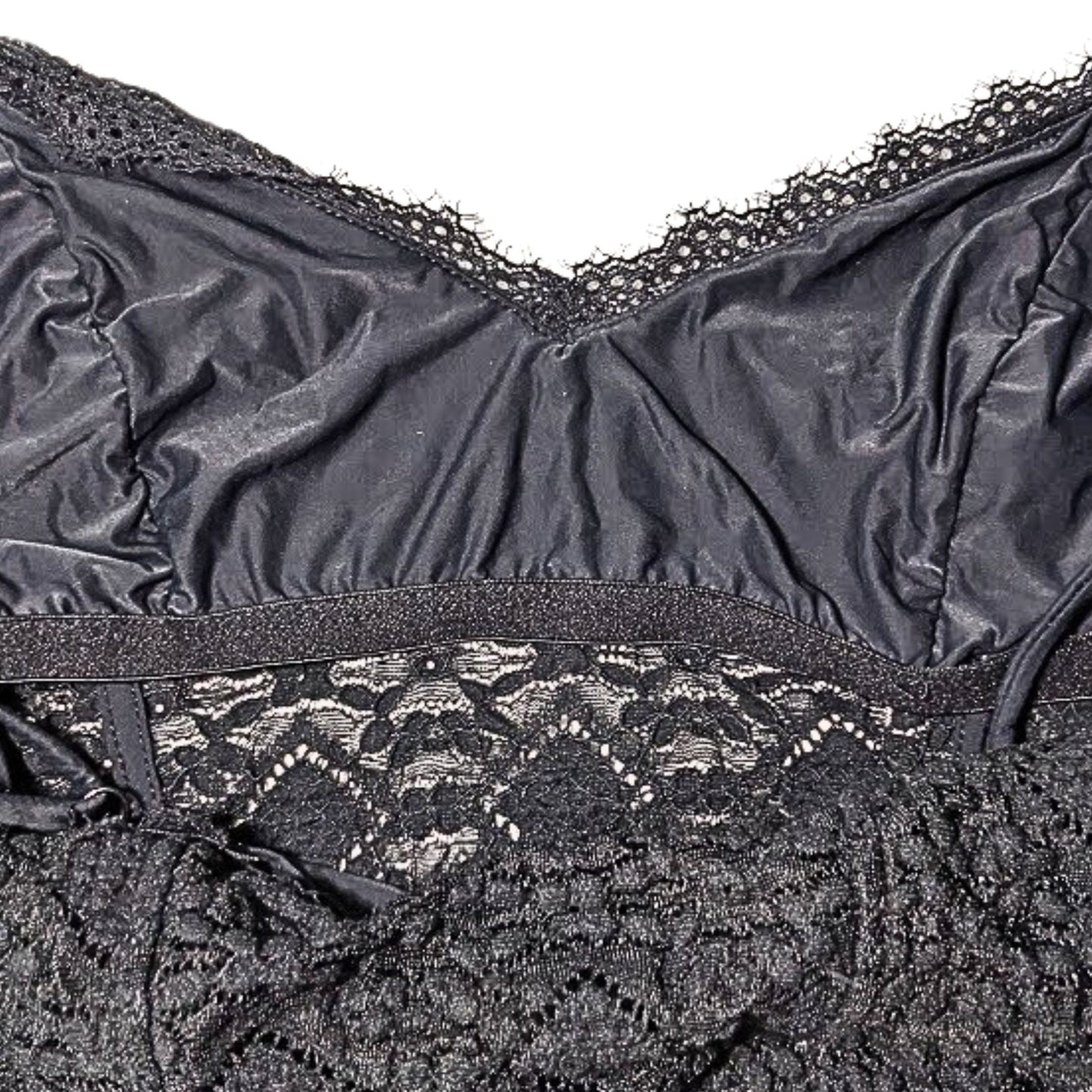 FREE PEOPLE iNTIMATELY Black Follow Me Lace Cami Black Negligee w/Shelf Bra Sz S