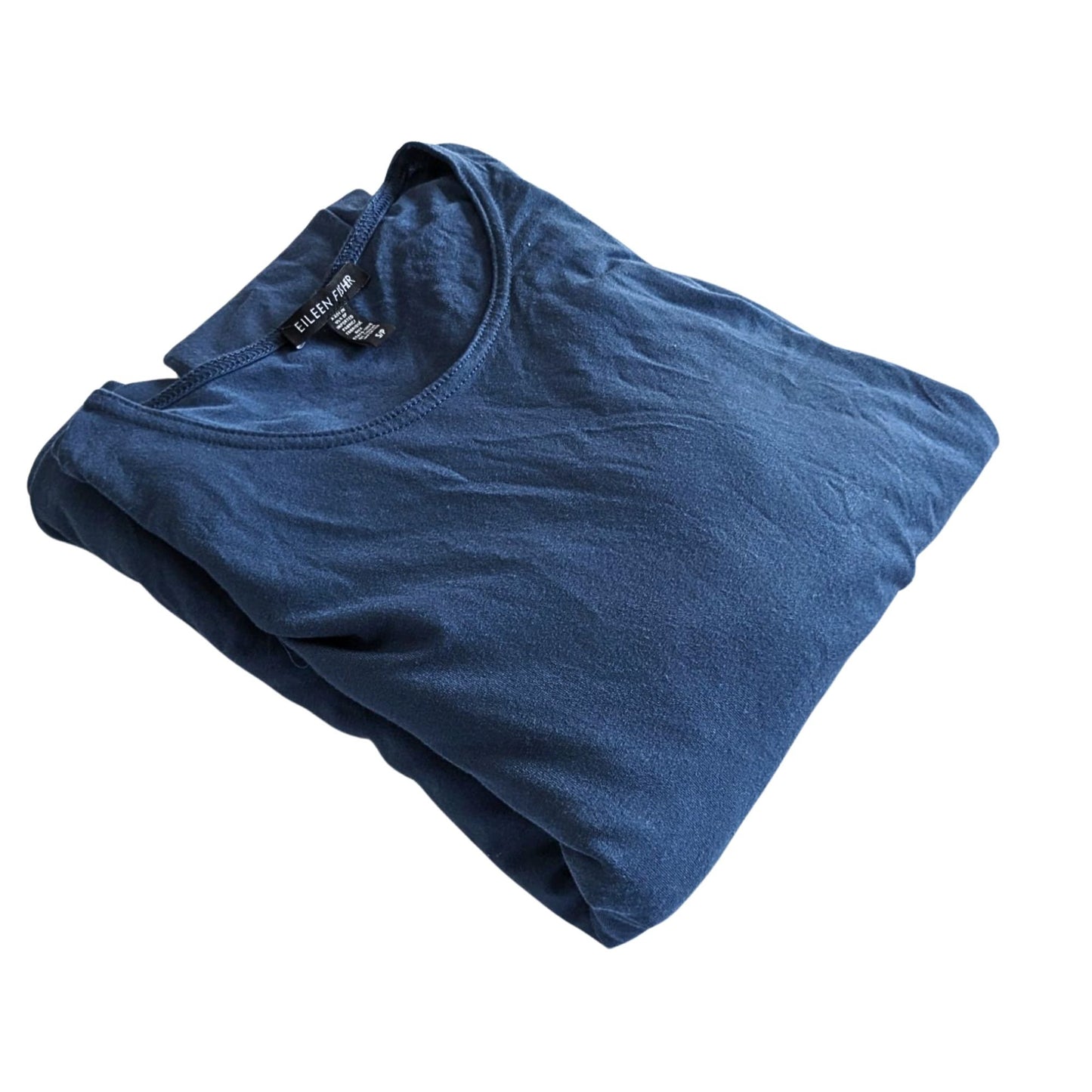 EILEEN FISHER Fir Blue Ballet Neck Viscose Jersey High Low Slip Dress Size S