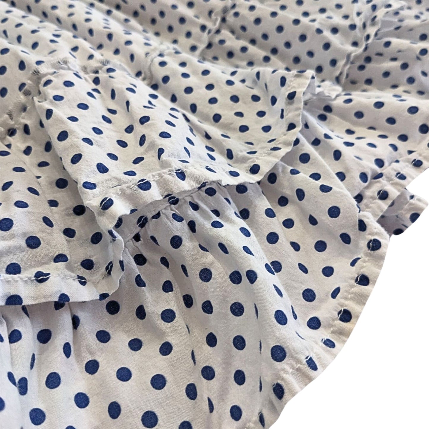 Vtg Y2K ABERCROMBIE & FITCH Cotton White Polka Dot Ruffle Tier Mini Skirt SzM