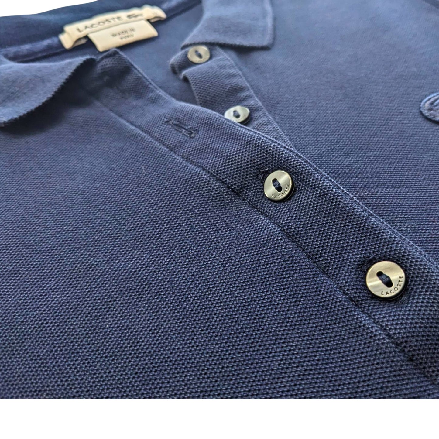 NWOT LACOSTE Navy 100% Cotton Micro Piqué Sleeveless Polo Mini Dress Size 34/S