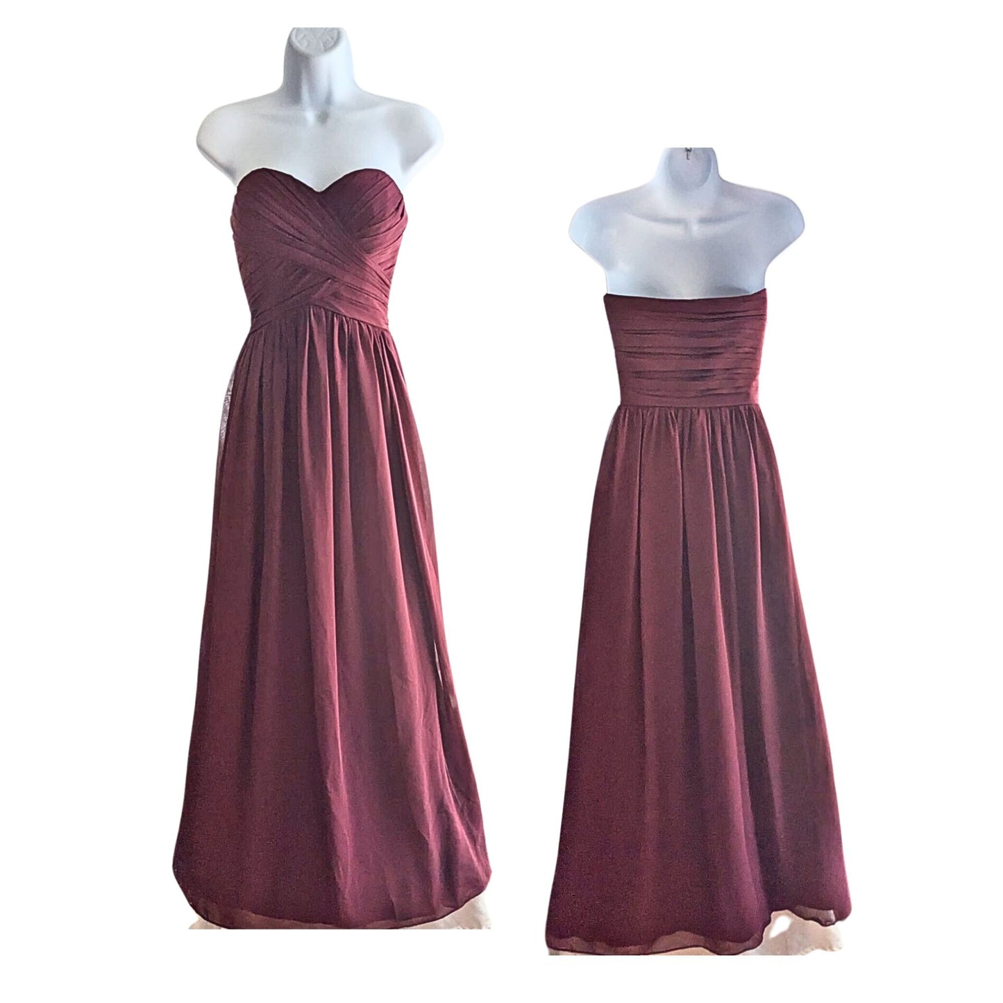 BILL LEVKOFF 778 Wine Strapless Sweetheart Bridesmaid Dress Size 6