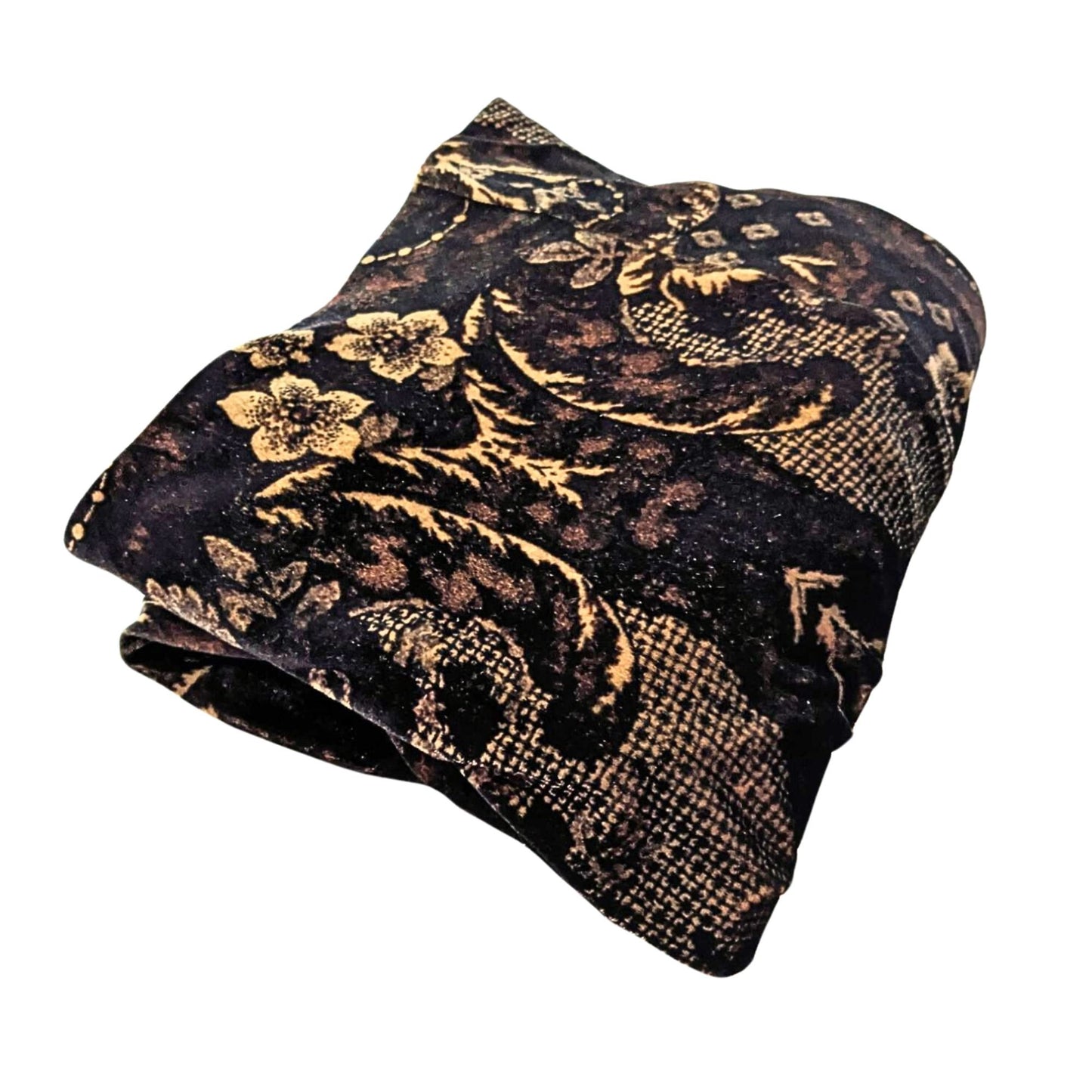 FREE PEOPLE Maura Hippie Rock Brown Paisley Printed Velvet Flare Pants Size L