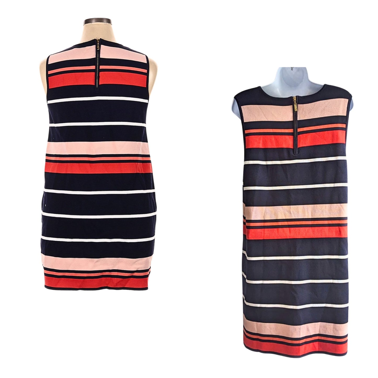 NWOT ELIZA J Red Navy Bayadere Stripe Tank Sweater Dress SIZE XLP