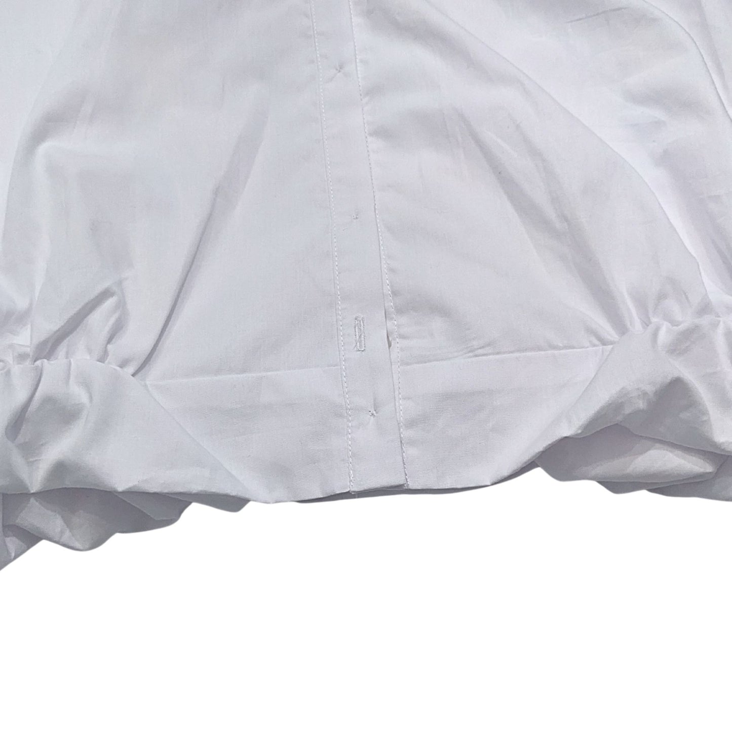NWOT PARKE White Bubble Down Cropped Blouson Poplin Shirt Boho Normcore Size L