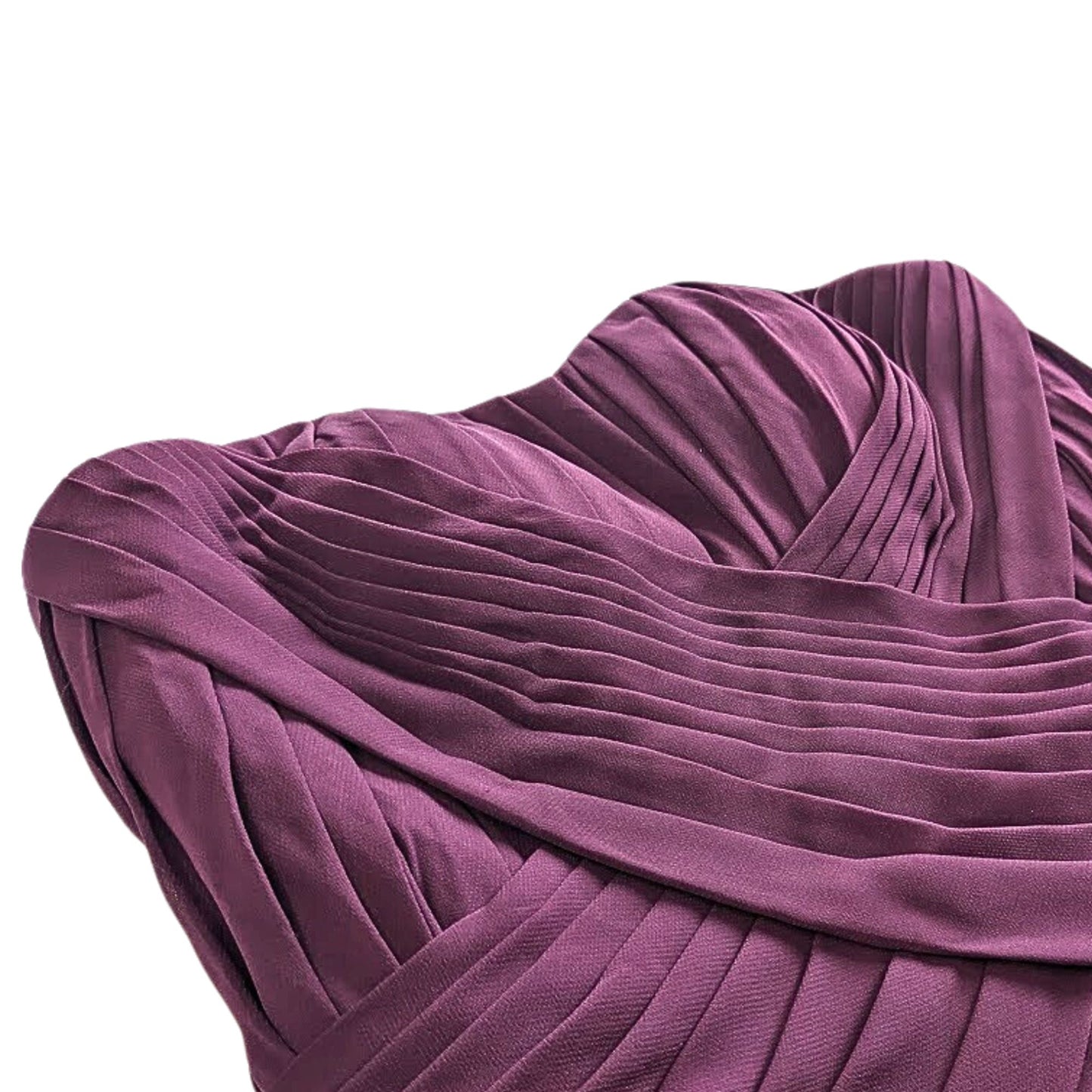 NWT TS COUTURE Strapless Grape Pleated Chiffon Fairy Ruffle Tea Prom Dress Sz 8