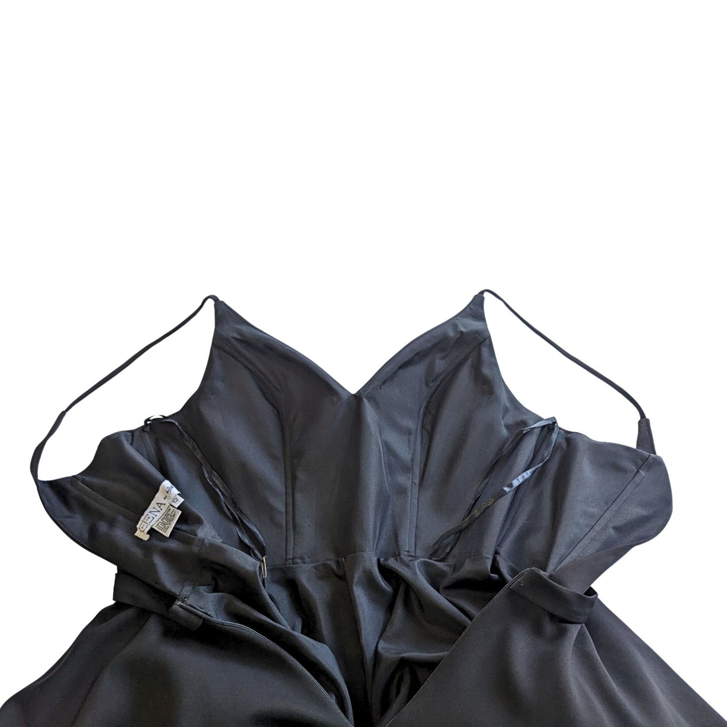 NWT IEENA for MAC DUGGAL Black Low Back ALine Party Dress Structured 48775 Sz 12