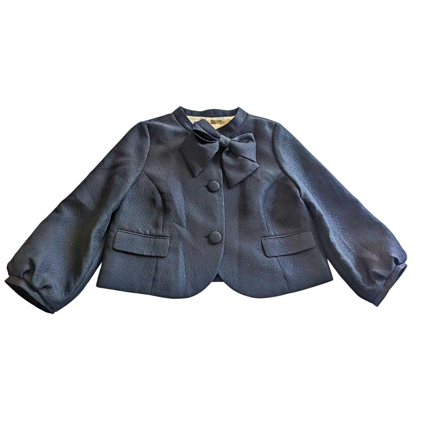 NWOT Vtg Y2K ERIN FETHERSTON for Target Black Brocade Coquette Crop Blazer SzM