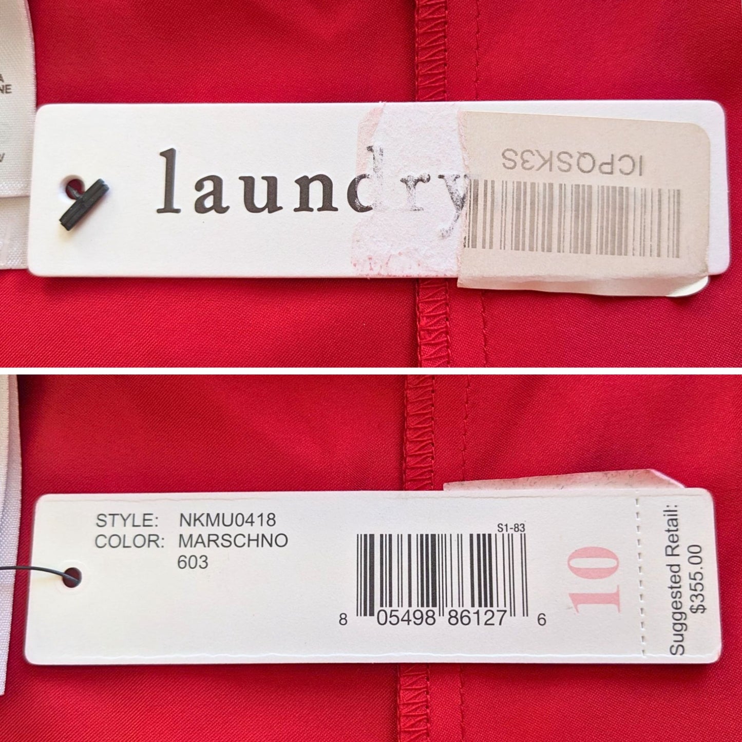 NWT LAUNDRY BY DESIGN Red 100% Silk Satin Evening Slip Dress Gown Size 10