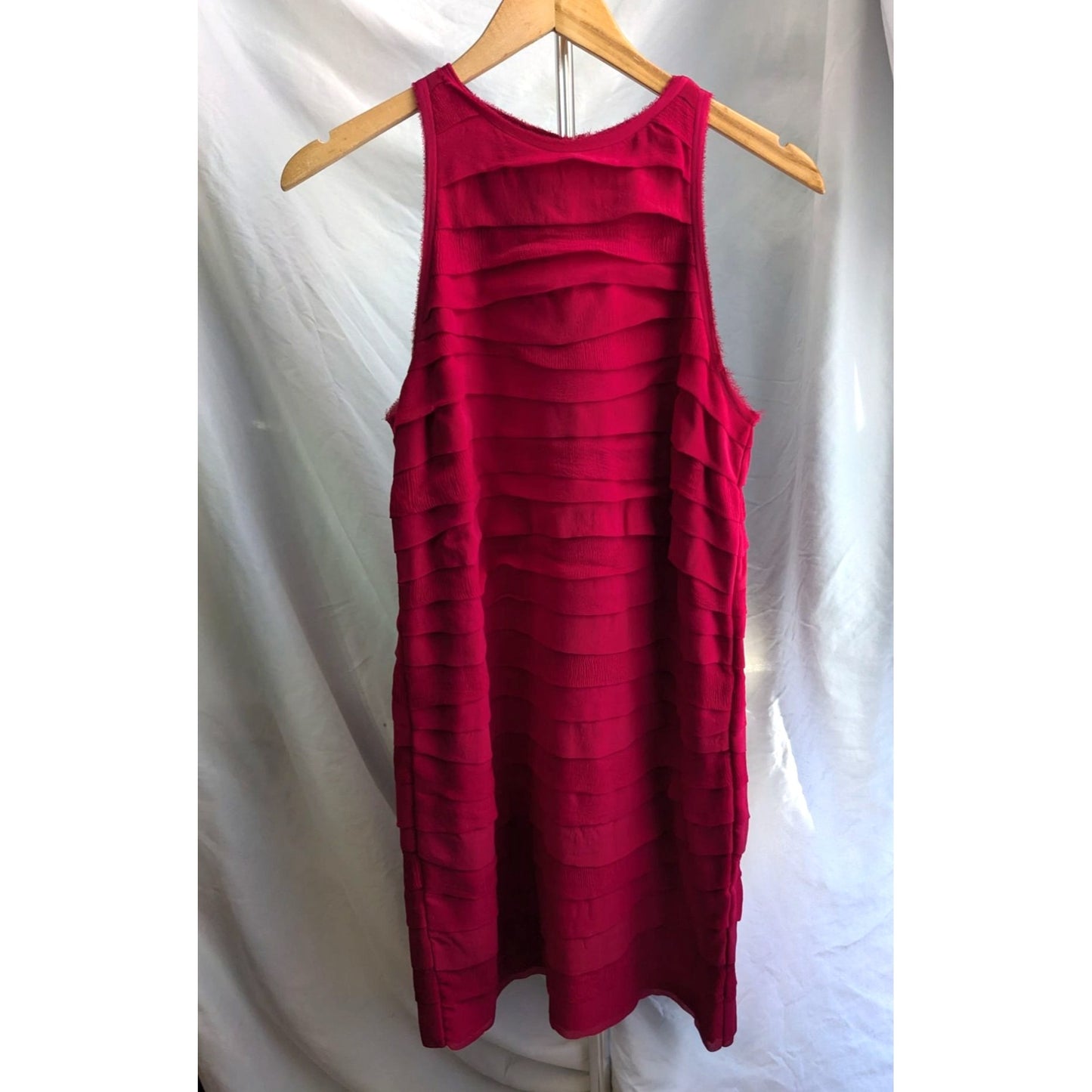 NICOLE MILLER ARTELIER 100% Silk Pink Ruffle Tiered Tank Dress Coquette Size 6