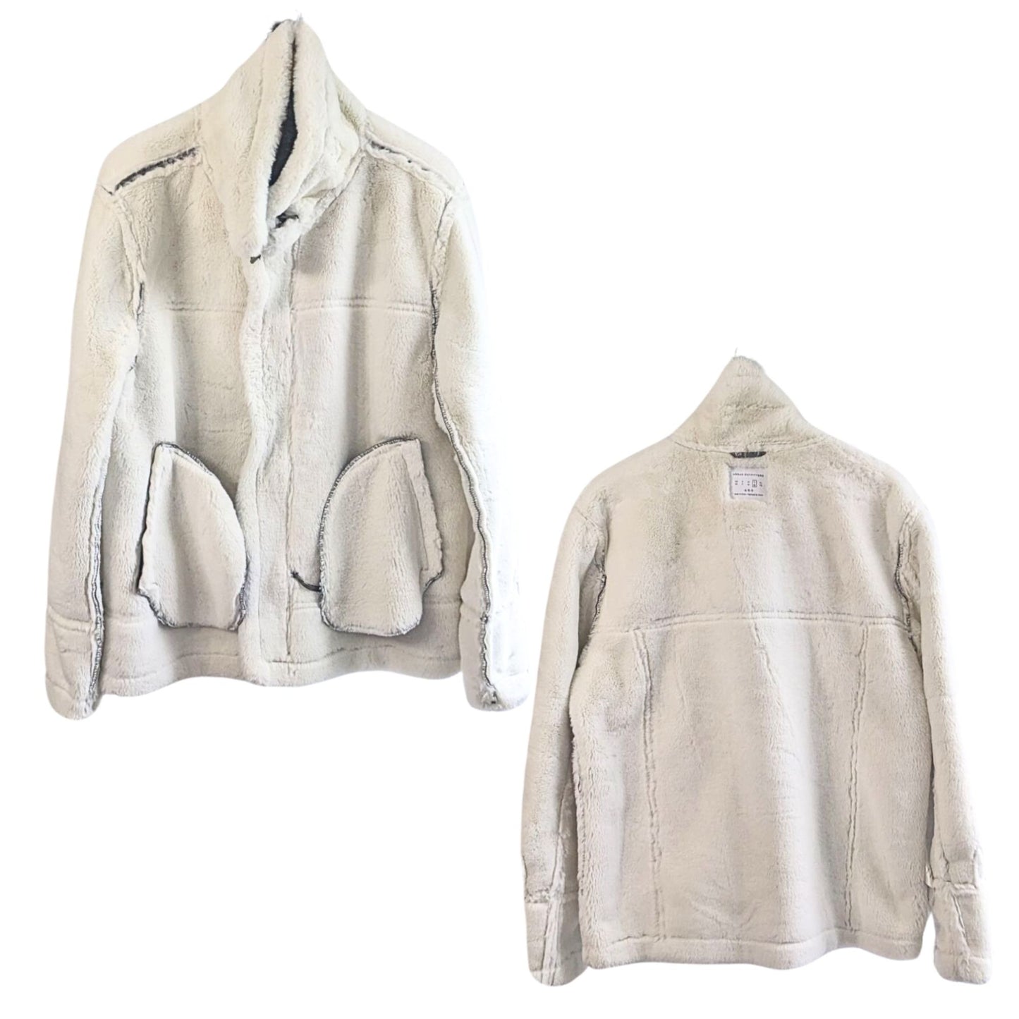 URBAN OUTFITTERS Faux Shearling B3 Super Soft Silver Bomber Jacket Men's Size L