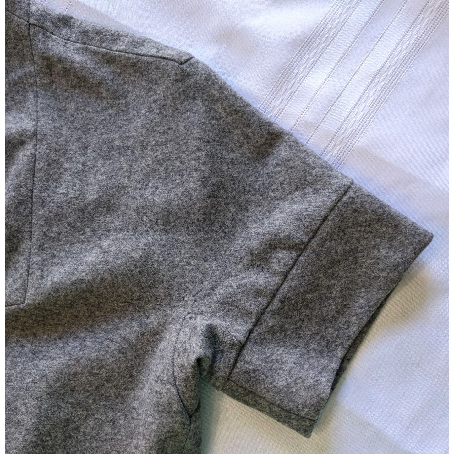 Vintage Y2K MARC JACOBS Wool-Nylon Gray Neck Tie Short Sleeve Shift Dress Size 2