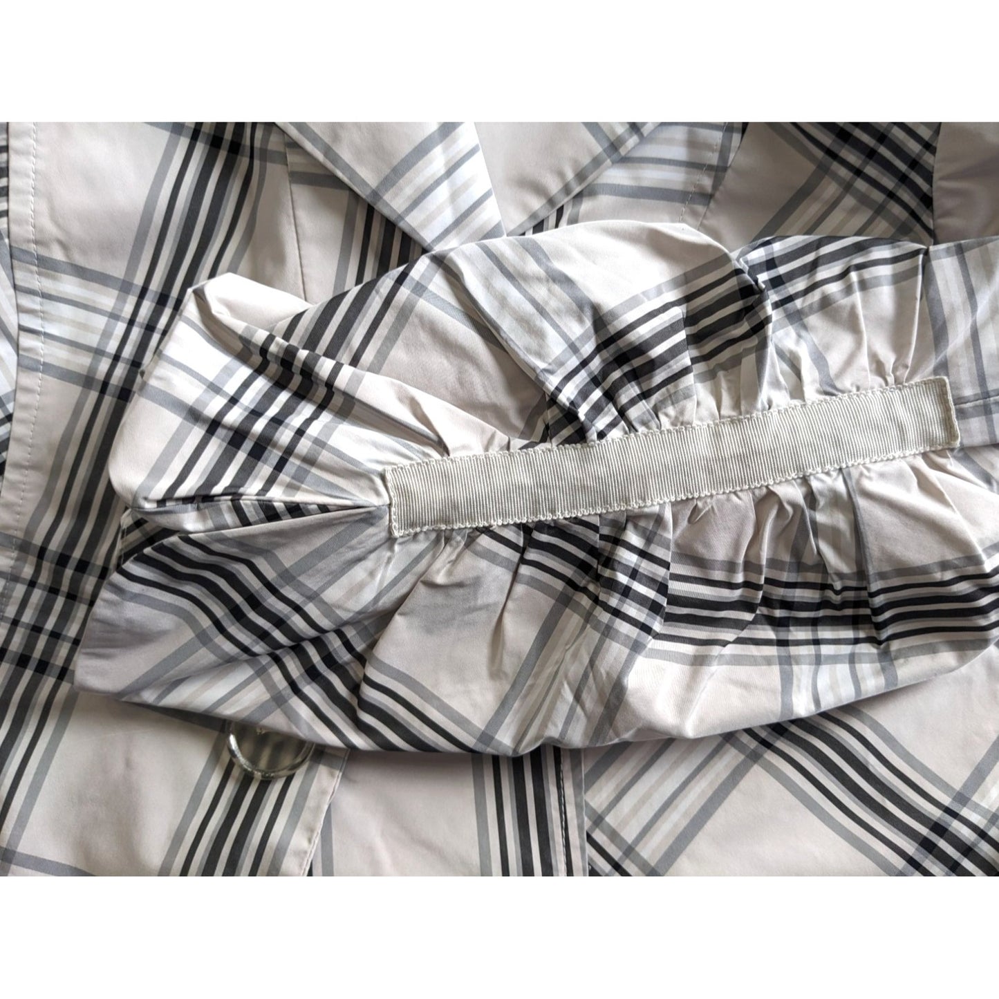 Vintage 90s DONNA DEGNAN Cream & Gray Plaid Windbreaker Blazer Size 10