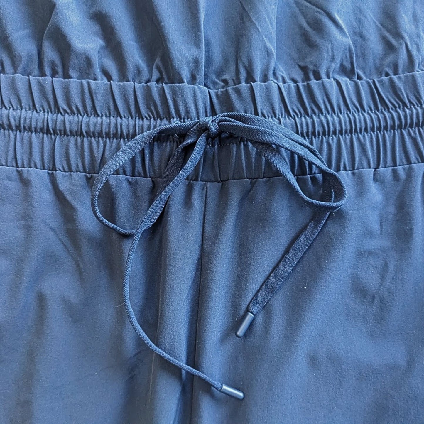 NWT ATHLETA Avenue Navy Blue Sleeveless 4-Pocket Ruched Waist Jumpsuit Size 2X