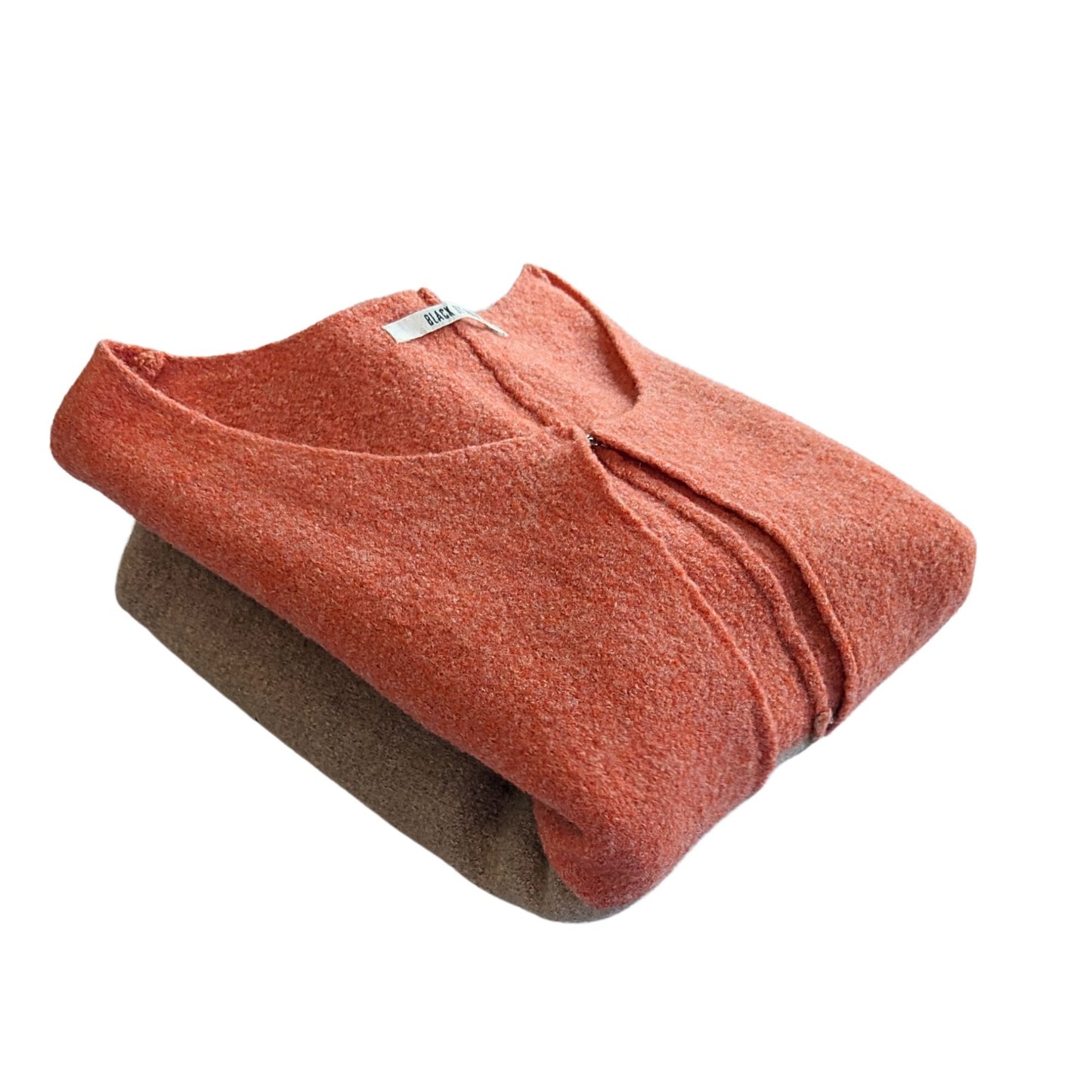 BLACK by MOUSSY Orange Tan100% Wool Colorblock Long Sleeve Cardigan Size M
