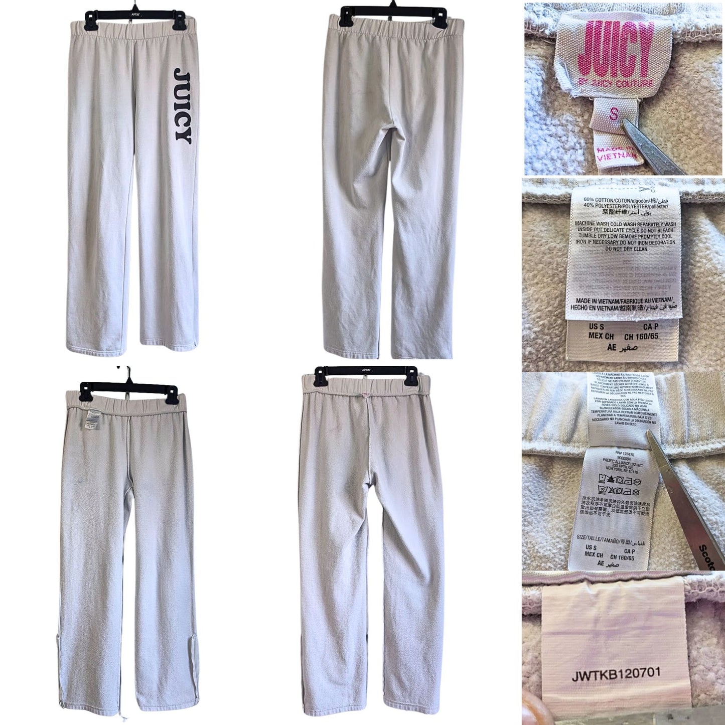 Vtg Y2K JUICY COUTURE Be Juicy Superfan Mix & Match 5pc Tracksuit Set + Bag Sz M