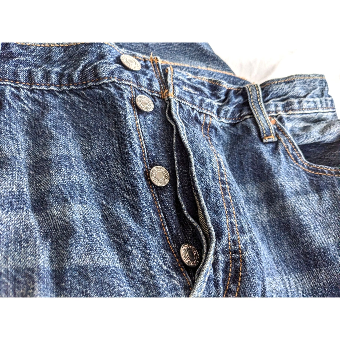 LEVI'S 501Jeans Men's Straight Dark Wash Shredded 0242 29x32