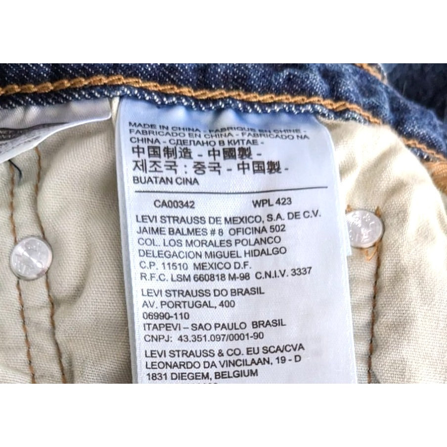 LEVI'S 501Jeans Men's Straight Dark Wash Shredded 0242 29x32