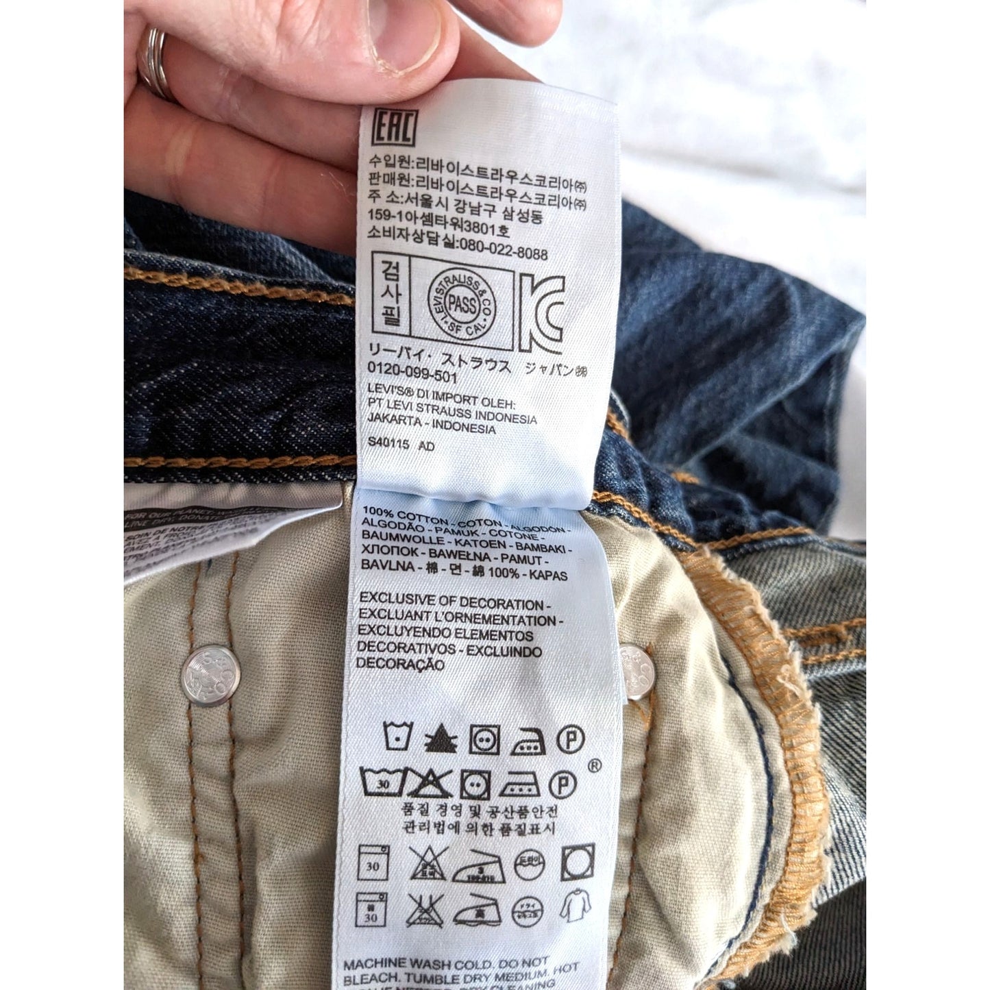 LEVI'S 501Jeans Men's Straight Dark Wash Shredded 0242 29x32