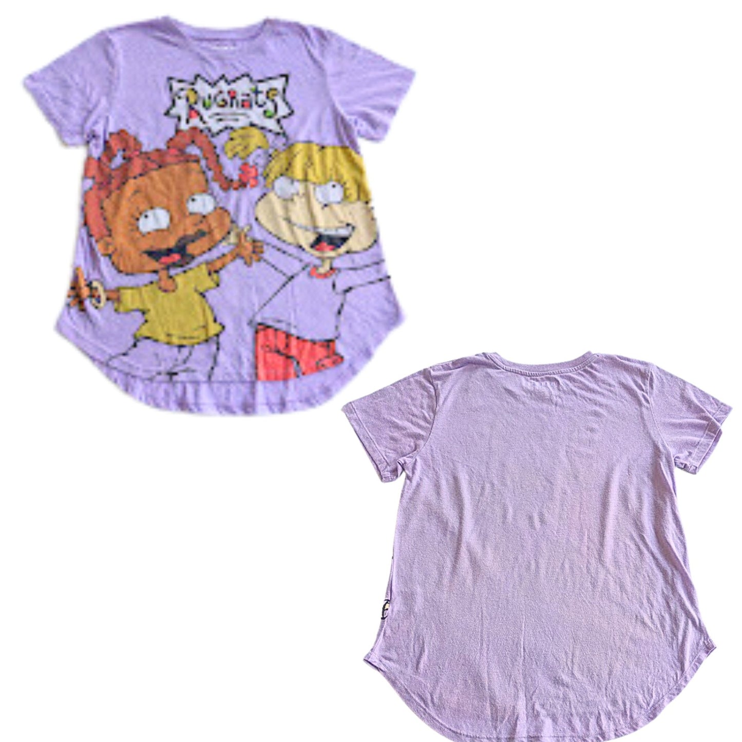 NICKELODEAN Rugrats Purple Fan Graphic T Juniors Size L/11-13