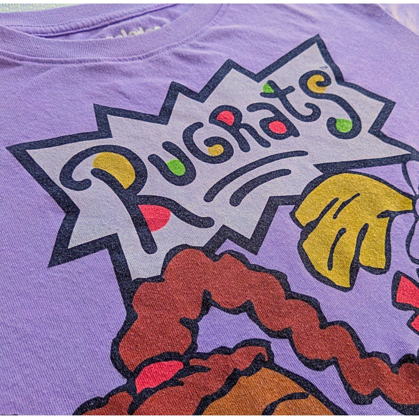 NICKELODEAN Rugrats Purple Fan Graphic T Juniors Size L/11-13