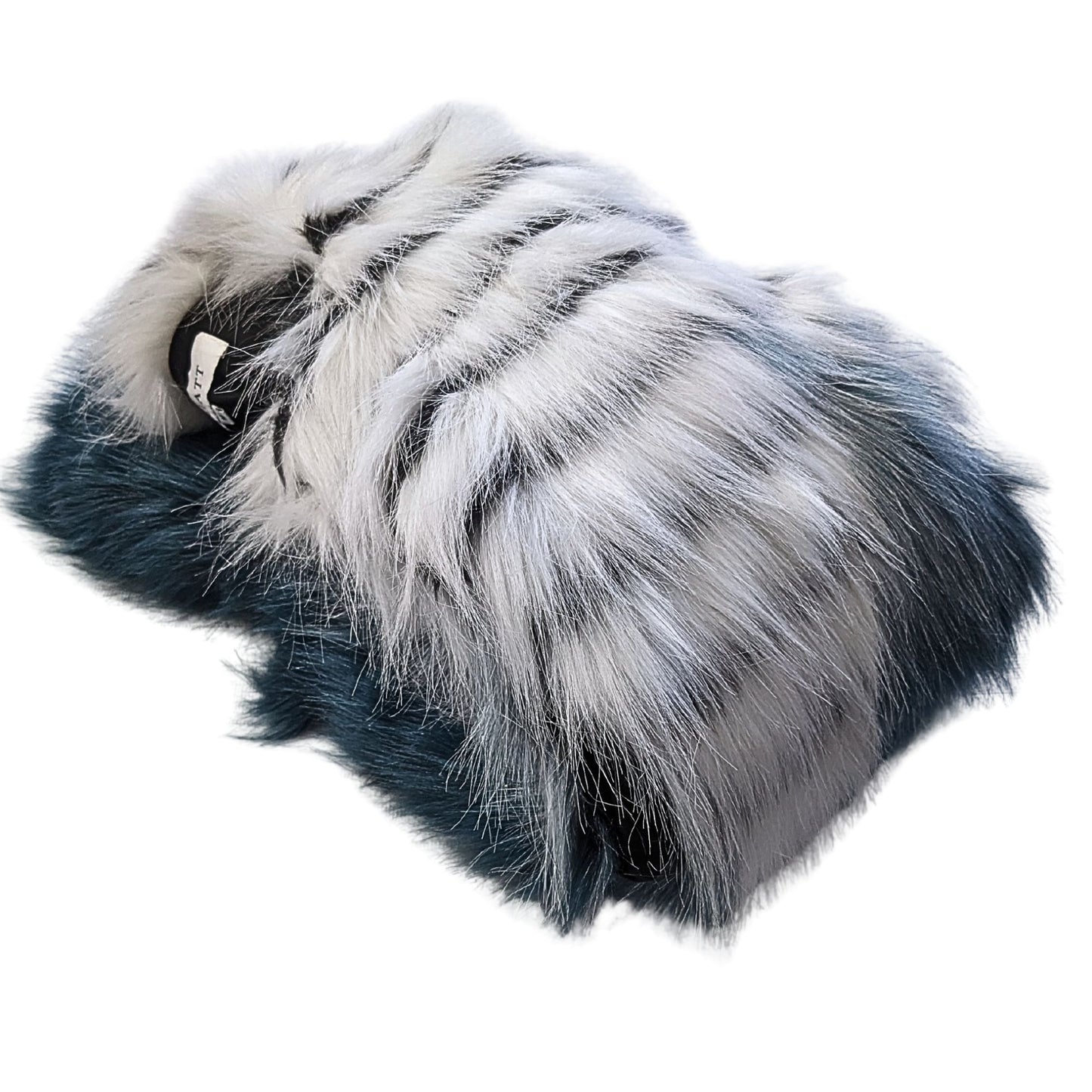 Revolve ELLIATT Felice Faux Fur Dip Dye White Teal Jacket Size M