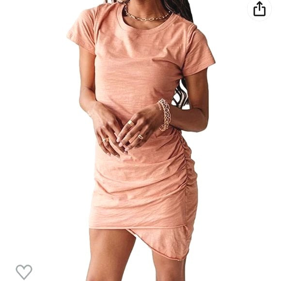 t shirt dress with ruched sides boohoo Women's Ruched Side T-Shirt Mini Dress