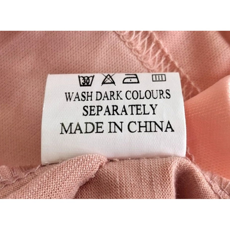 NWT QEARAL Spring Peach Bodycon T-Shirt Mini Dress Ruched Side Tulip Hem Size M