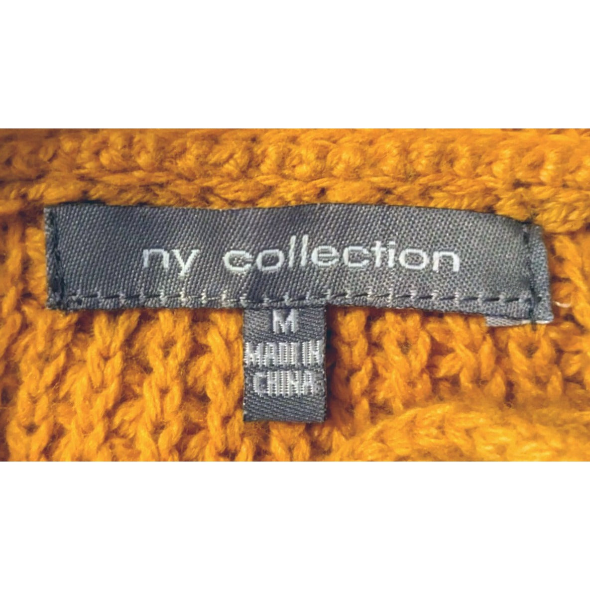 NY COLLECTION Chunky Cape Cardigan Mustard Yellow Wool Blend Size M