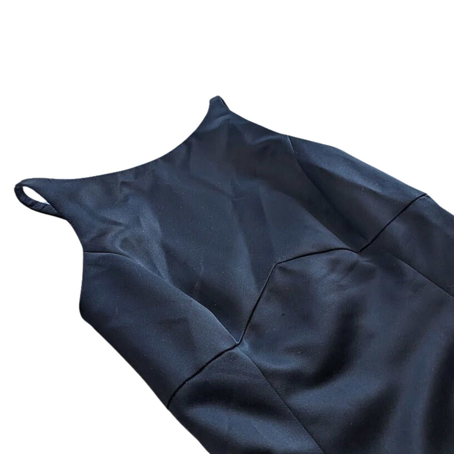 NWT Vintage 90s AMSALE Black Boatneck Trumpet Mermaid Gown Size 10